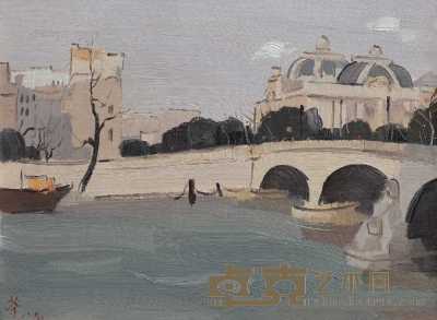 吴冠中 1989年 巴黎塞纳河 30×40cm